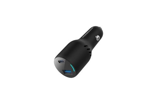 Powerology 65W PD + QC3.0 LED Dual Ports Car Charger - Black