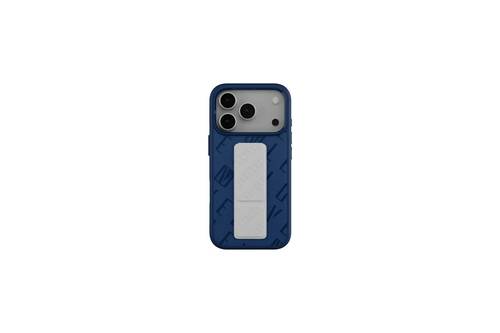 Levelo Morphix Vallo Faux Leather Gripstand Case for iPhone 17 Pro-Cobalt Storm