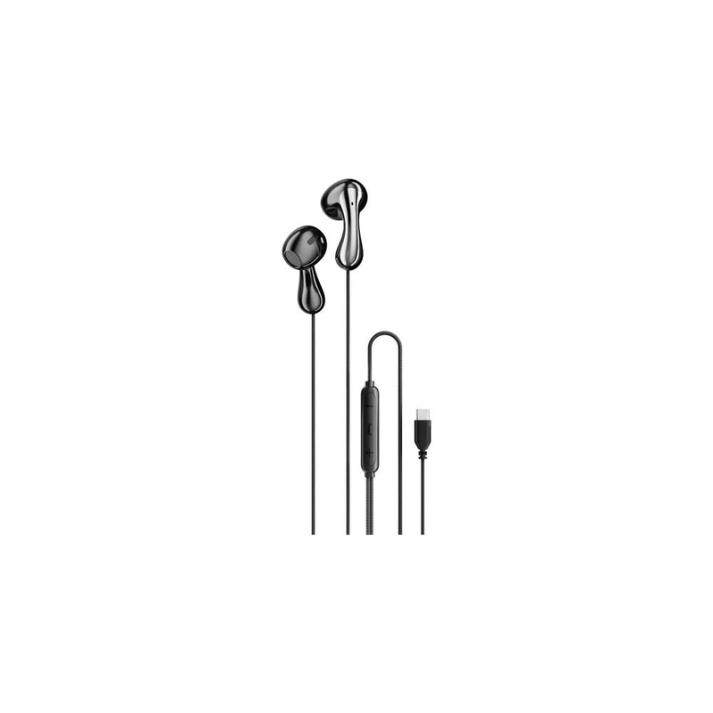 Porodo Soundtec Stereo Bass Type-C Wired Earphones - Black