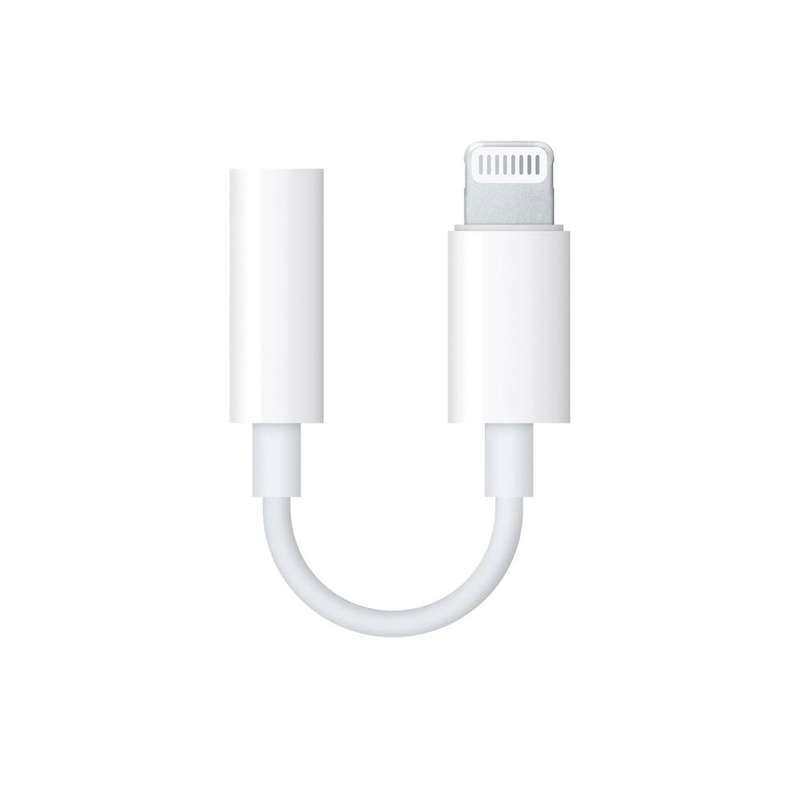 APPLE A1749 LIGHTNING TO HEADPHONE JACK ADAPTER WHITE- 3.5 MM 