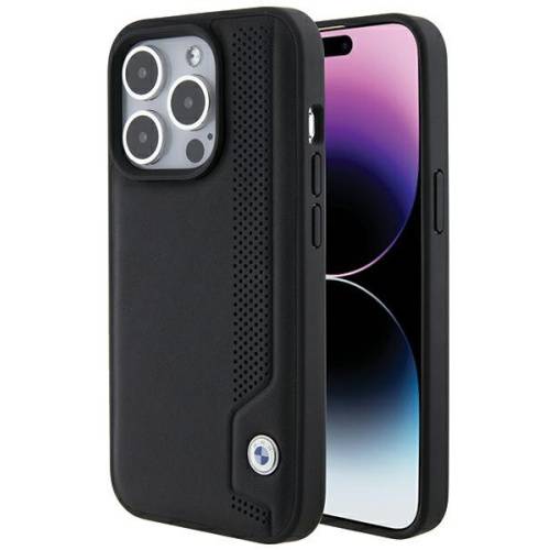 BMW BMHCP15X22RBDK APPLE IPHONE 15 PRO MAX HARDCASE LEATHER BLUE DOTS BLACK