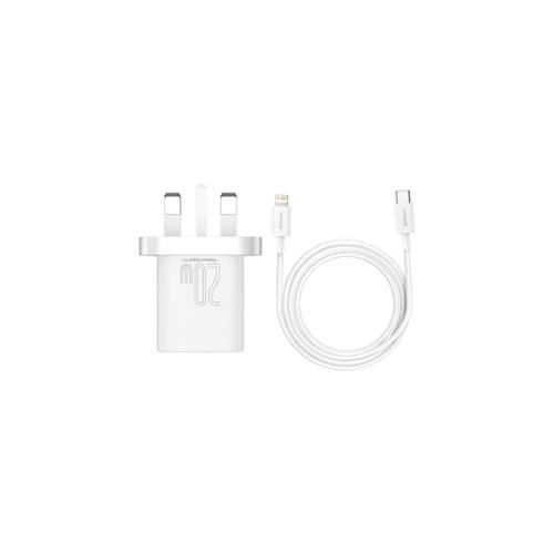 Baseus Super Si 1C fast wall charger USB Type C 20W UK + USB Type C - Lightning cable