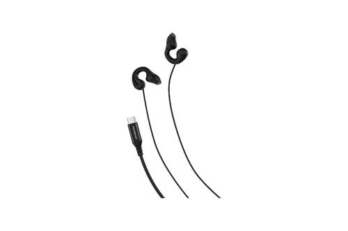 سماعات أذن سلكية Powerology Voro بمشبك للأذن ومنفذ USB-C - لون أسود