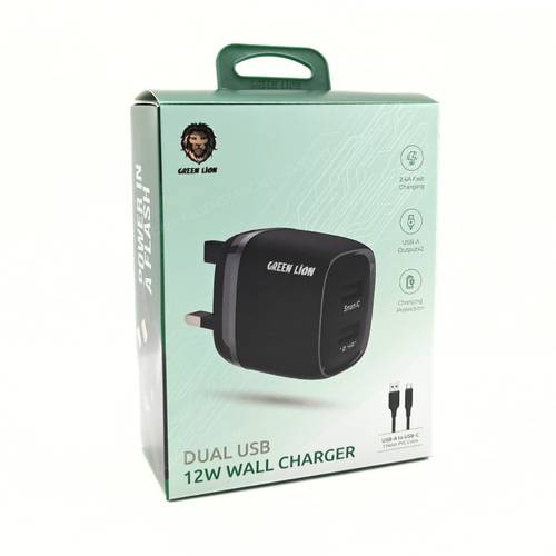GREEN LION DUAL USB 12W WALL CHARGER