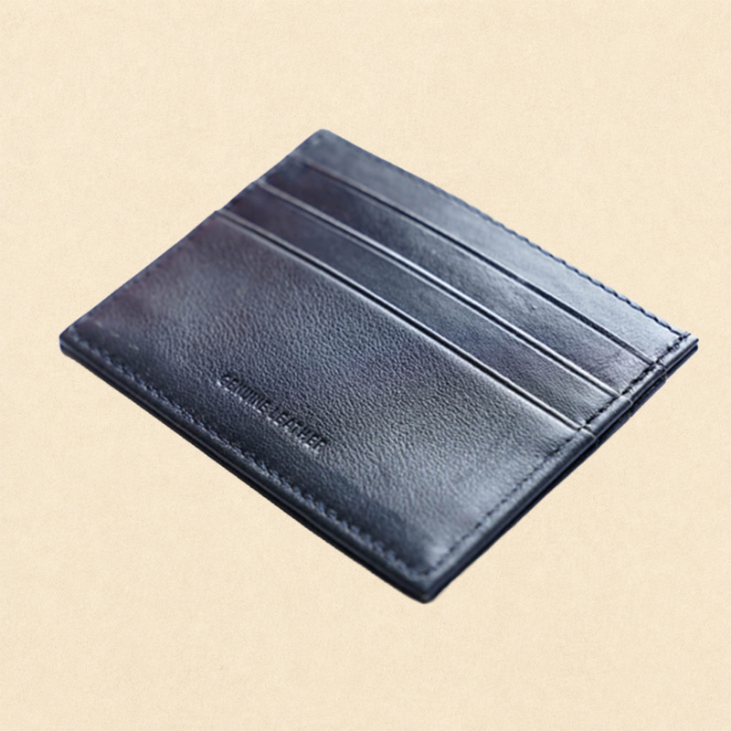 Leather card wallet - BLUE