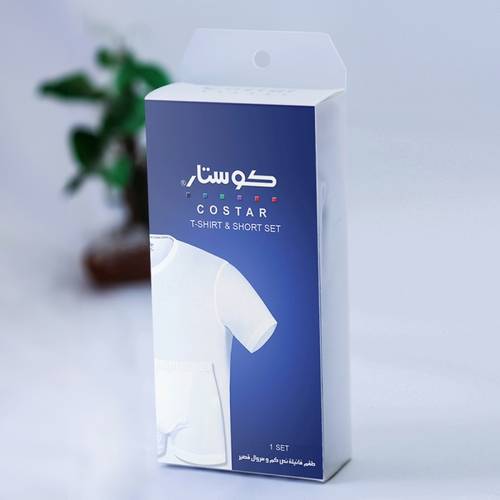 طقم كوستار قطن - فانيله دائري مع سروال قصير