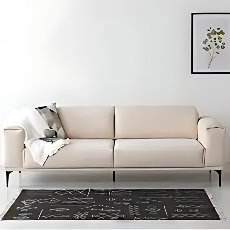  كنبة مقعدين بيج 220x85x85سم