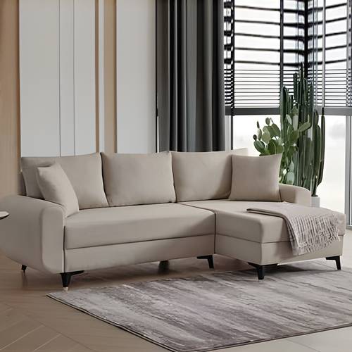 كنب زاوية بيج 220x85x85سم