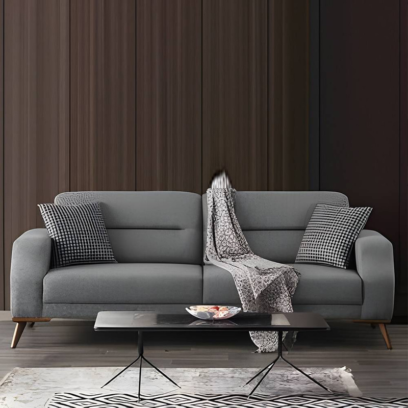 كنب رمادي مقعدين 220X85X85سم