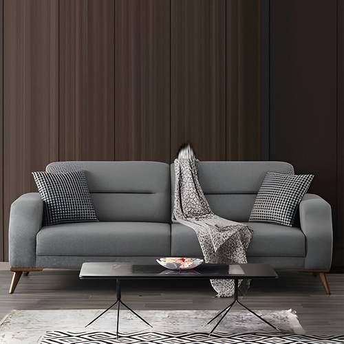 كنب رمادي مقعدين 220X85X85سم