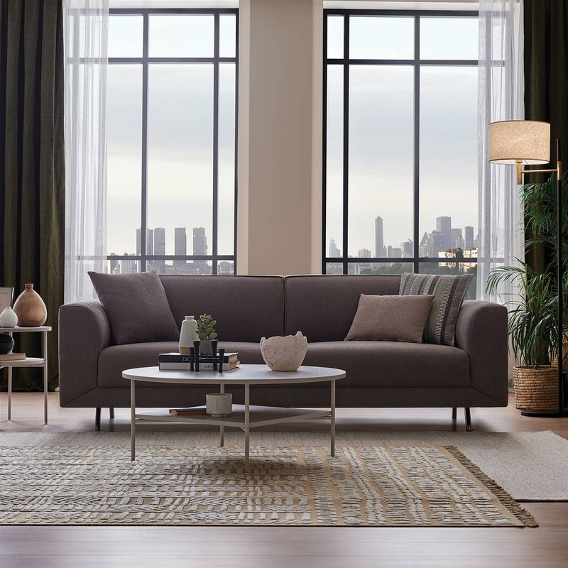  كنبة مقعدين بني 220x85x85سم 