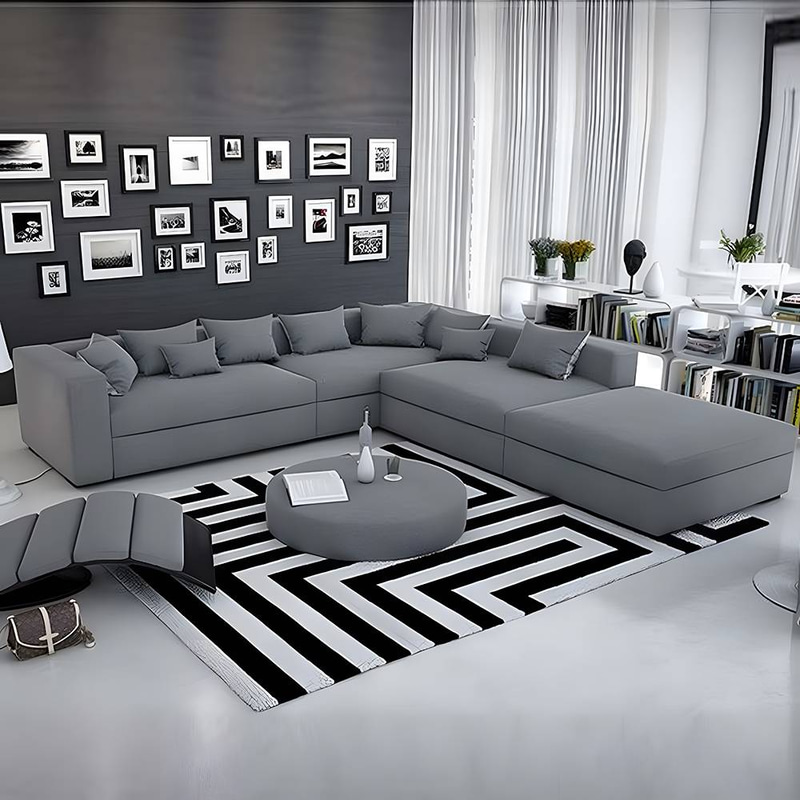  كنبة زاوية رمادي فاتح 300x300x90سم