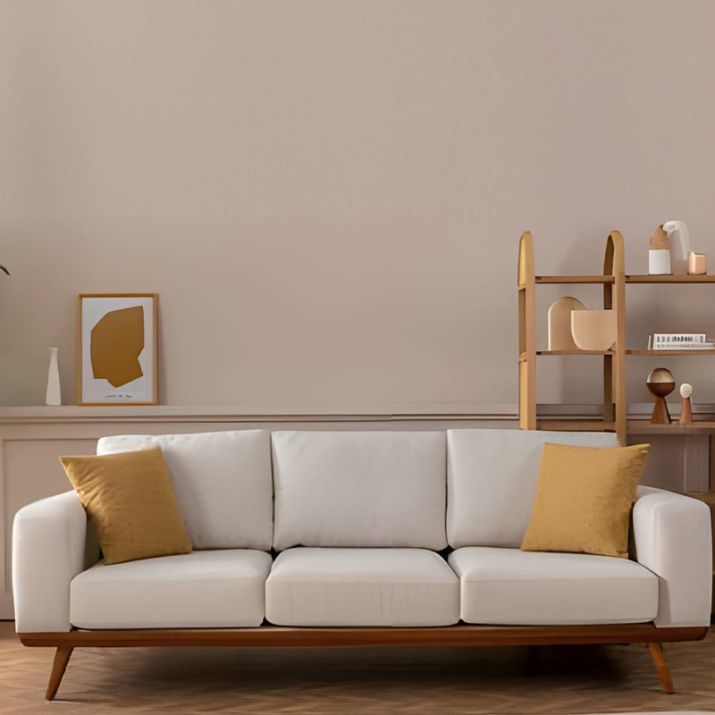  كنبة ثلاث مقاعد بيج 220x85x85سم