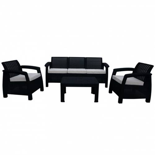 طقم جلسة خارجية 5 أفراد أسود
