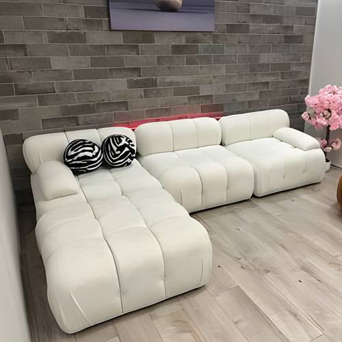  كنب زاوية بيضاء 220x85x85سم