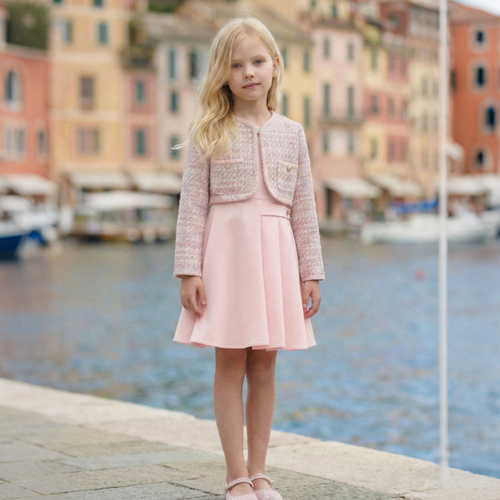 Girls Tweed Dress And Jacket Set 