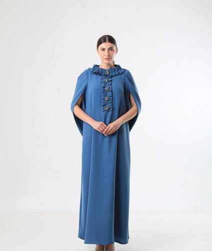 Blue Crepe Dress