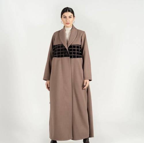 Brown Jacket With Velvet Embroidery