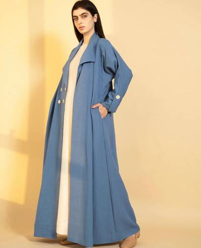 Basic Blue Abaya \ Shell Magnetic