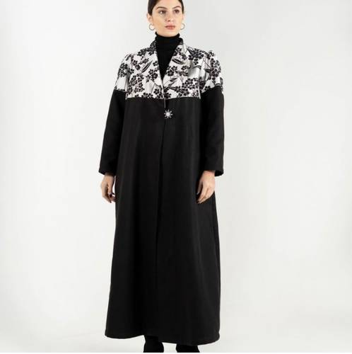 Black Abaya With Embroidered Soft Jacquard