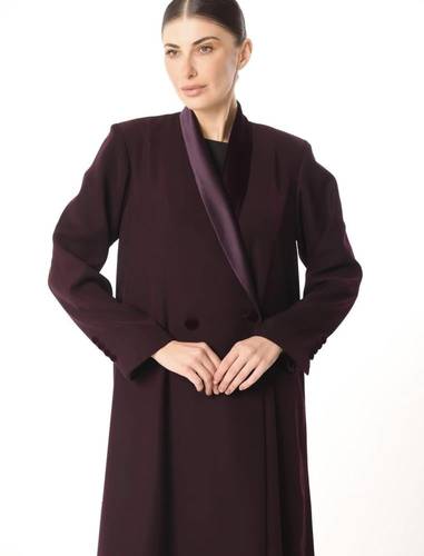 Crepe Blazer with Taffeta Satin Detail