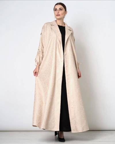 Baige Emboidered Lenin Abaya
