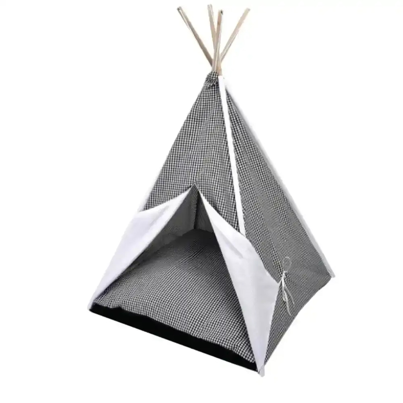 Villain Go Cupcake Tent-Shaped Pet Bed, Black and White