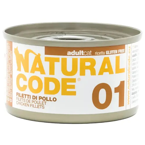 Natural Code Gluten-Free Chicken Cans for Adult Cats 85g