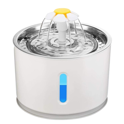 Automatic water fountain with stainless steel cover for pets – 2.4 liter capacity