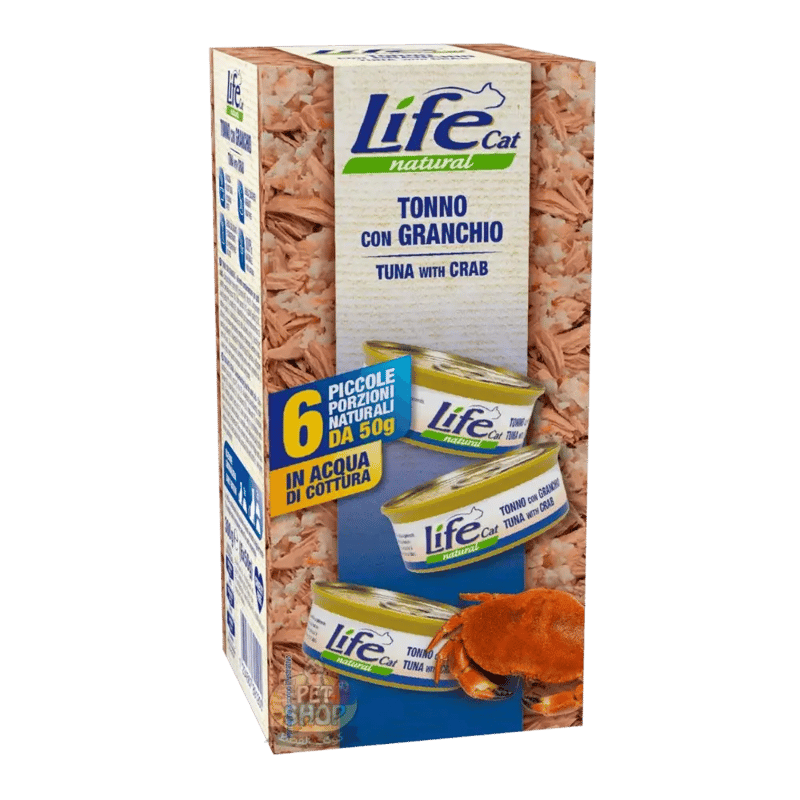 معلبات لايف كات التونا مع السلطعون للقطط البالغة 6×50g