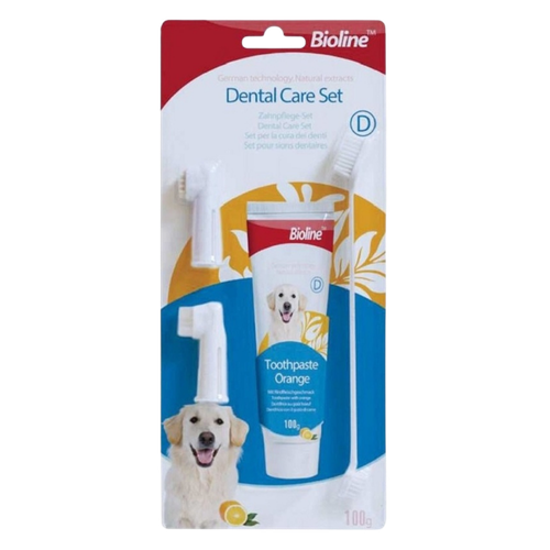 Biolin Dental Care Kit, Orange Flavor for Dogs, 100g