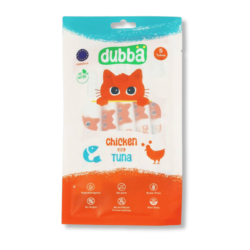 مكافات دوبا الدجاج بالتونة للقطط 5×15g اظرف