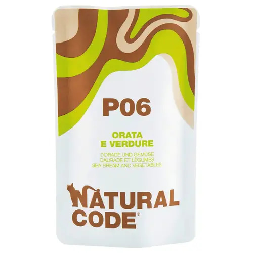 Natural Code P06 Sea Bream and Vegetables for Adult Cats 70g