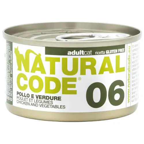 Natural Code Gluten-Free Chicken & Vegetable Cans for Adult Cats 85g