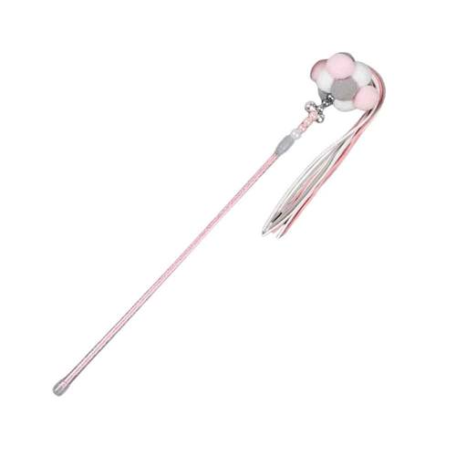 Interactive wand with bell and colorful wool ball