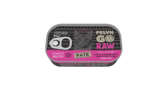Felyn Go Pâté – Cod & Salmon with Sweet Potato, for adult cats, 90g