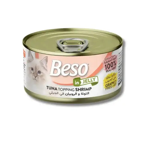 Beso Tuna and Shrimp Cans in Jelly for Adult Cats 85g
