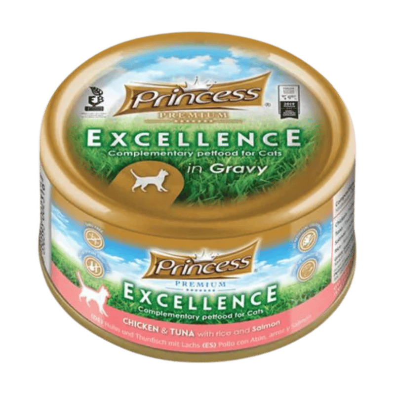 Princess Canned Chicken and Tuna with Rice and Salmon in Gravy 70g