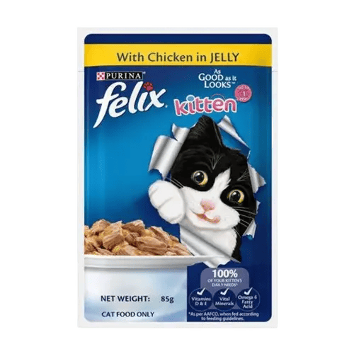  اظرف فيلكس دجاج للقطط الصغيرة جيلي 85g