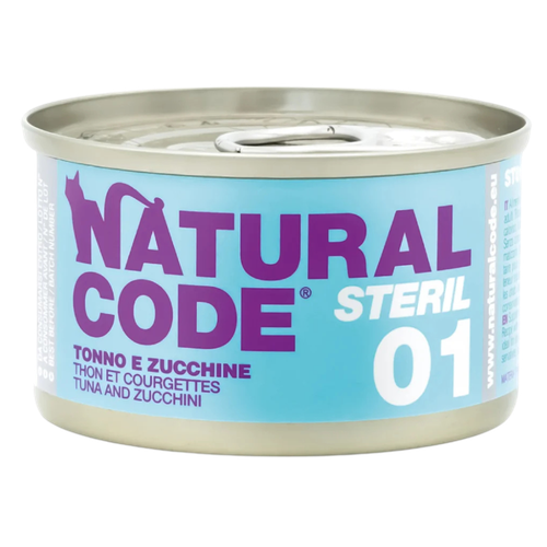 Natural Code Tuna & Courgette Canned Food for Neutered Cats 85g