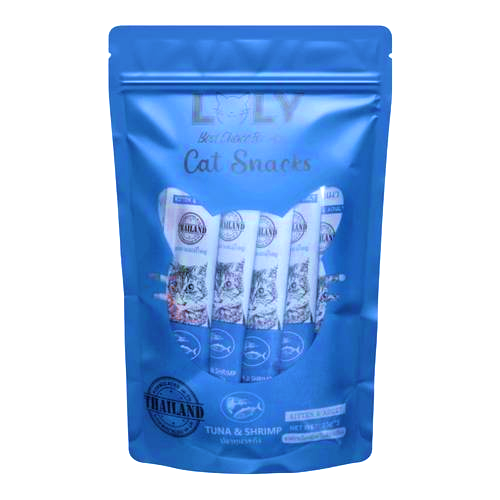 Lolly Tuna & Shrimp Cat Treats 5 x 15g Envelopes