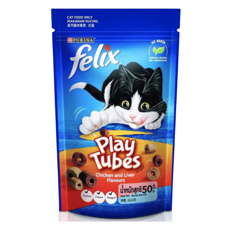 مكافات بيورينا فليكس بلاي تيوبس بالدجاج والكبد ( 50g )
