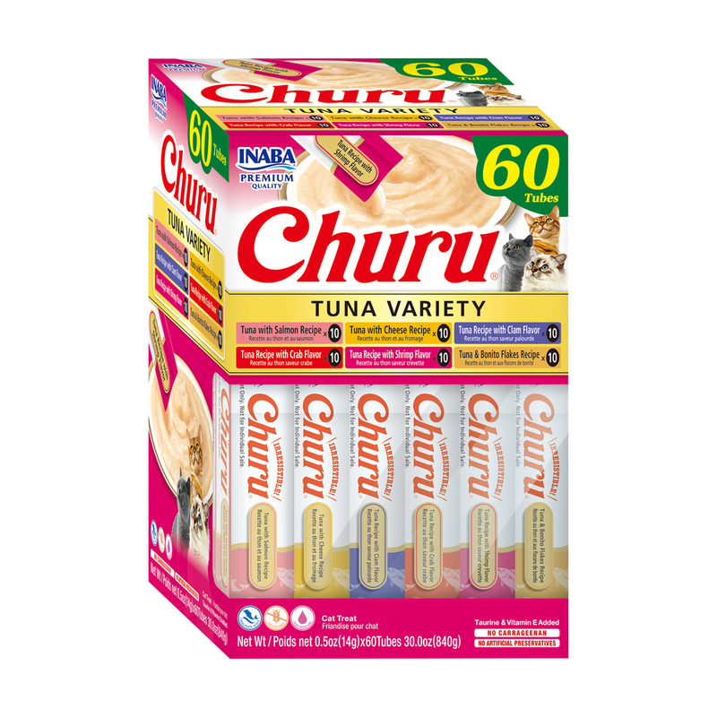 Inaba Churu Assorted Tuna & Seafood Cat Treats 60 x 14g