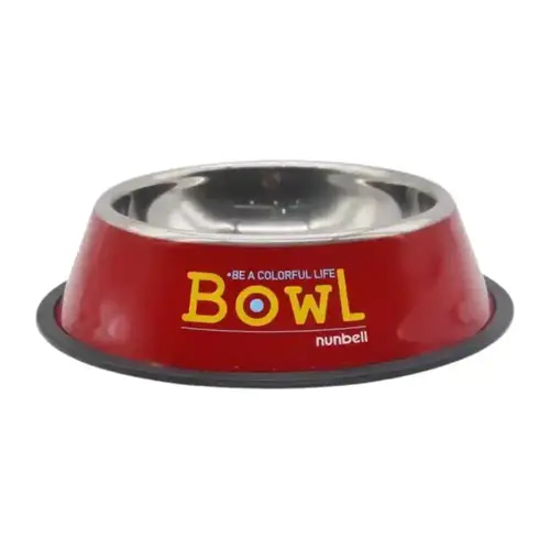 Nanbelle Non-Slip Stainless Steel Plate, Medium Red