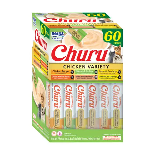مكافآت اينابا تشورو متنوعة بالدجاج للقطط 60×14g