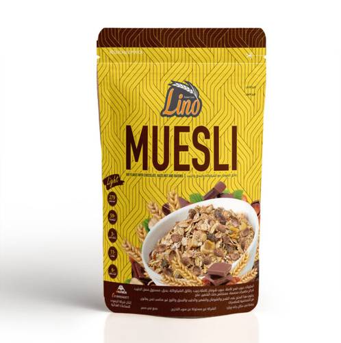 Lino Muesli with Chocolate, Hazelnut & Raisins 375g