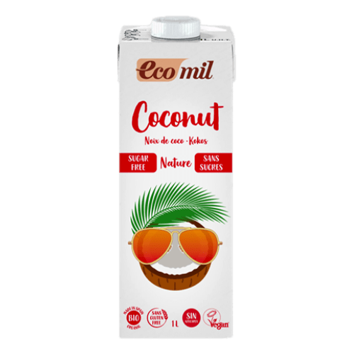 حليب جوز الهند العضوي خالي من السكر ١ لتر ايكوميل Ecomil