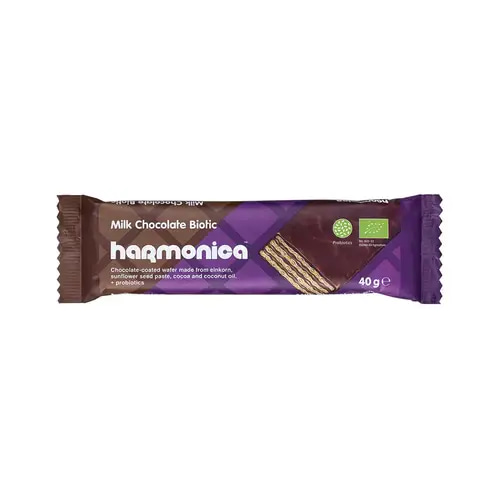 Harmonica Organic Chocolate-Coated Wafer with Probiotics 40g