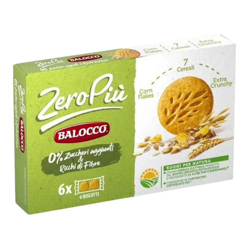 Balocco Zero 7 Cereals & Corn Flakes No Added Sugar Biscuits 6 Packs 230g