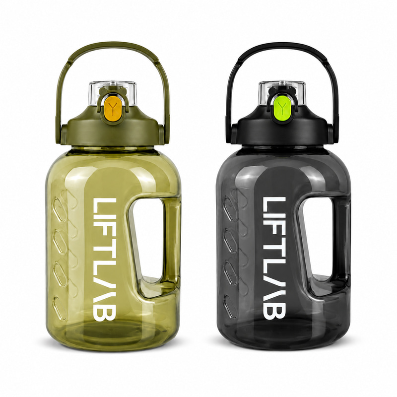 مطارة مياه بسعة 2.2 لتر مع شفاط وربطة حمل من ليفت لاب - LIFTLAB High Quality Water Bottle 2.2L 